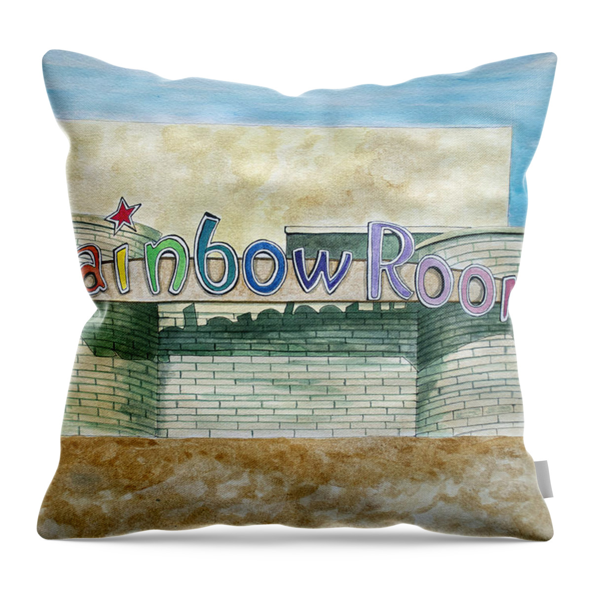 Asbury Art Throw Pillow featuring the painting The Rainbow Room by Patricia Arroyo