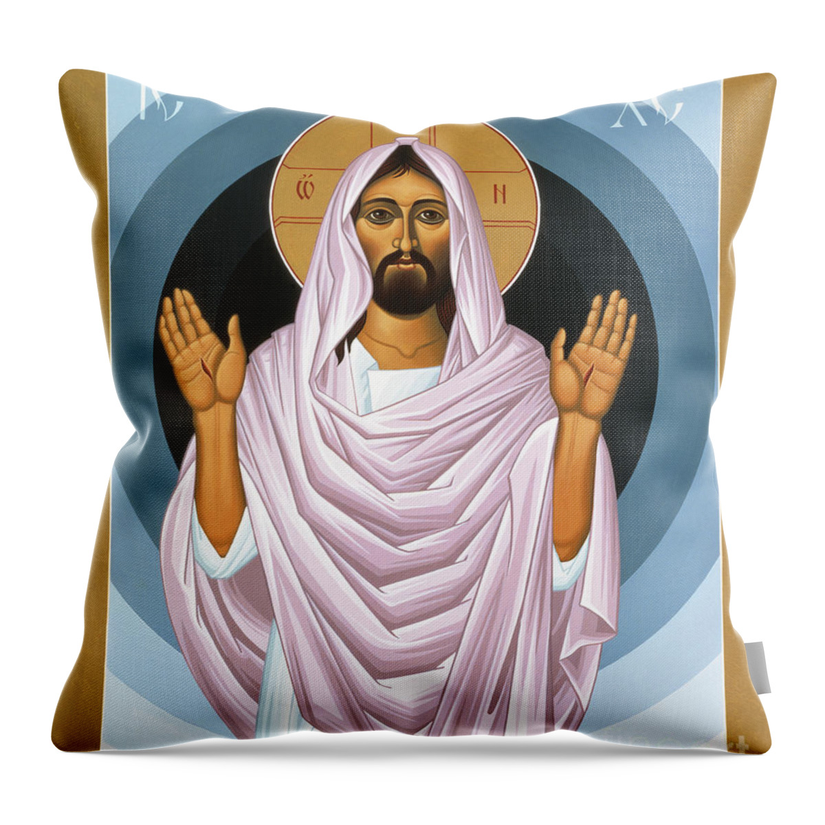The Risen Christ Throw Pillow featuring the painting The Risen Christ 014 by William Hart McNichols