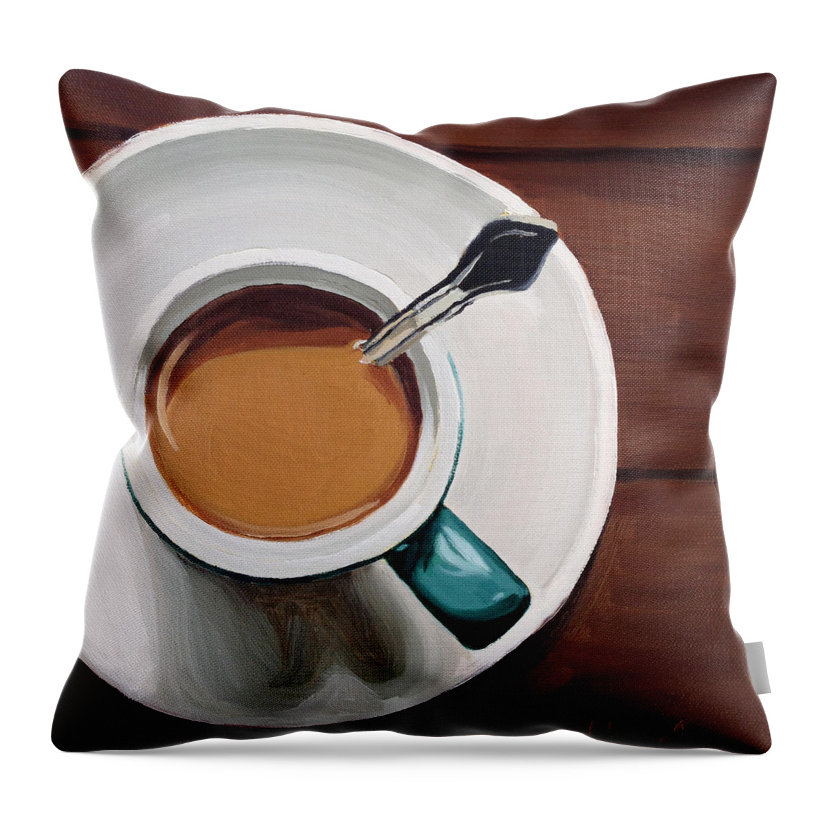 Coffee Throw Pillow featuring the painting The Ritual by Nathan Rhoads