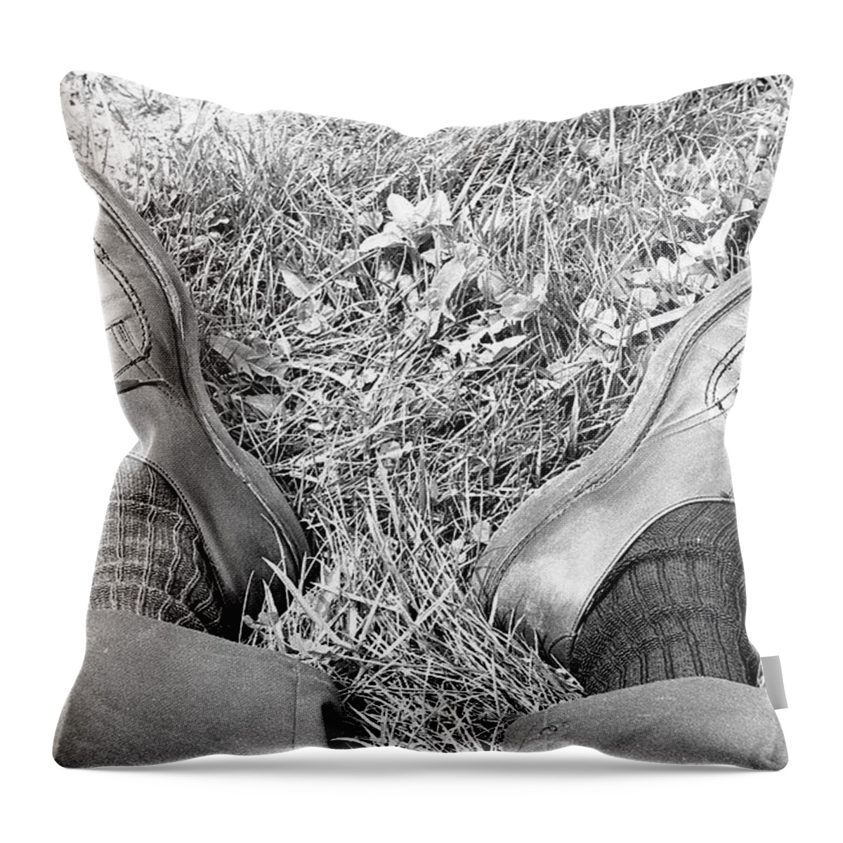 Northwestern University Throw Pillow featuring the photograph The Shoes of a Teaching Assistant, 1979 by Jeremy Butler