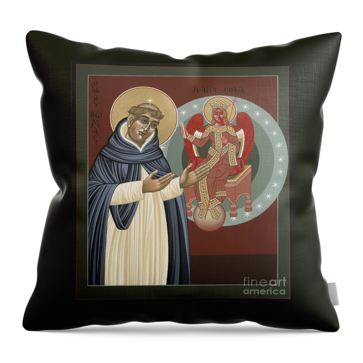 The Silence Of St Thomas Aquinas Throw Pillow featuring the painting The Silence of St Thomas Aquinas 097 by William Hart McNichols