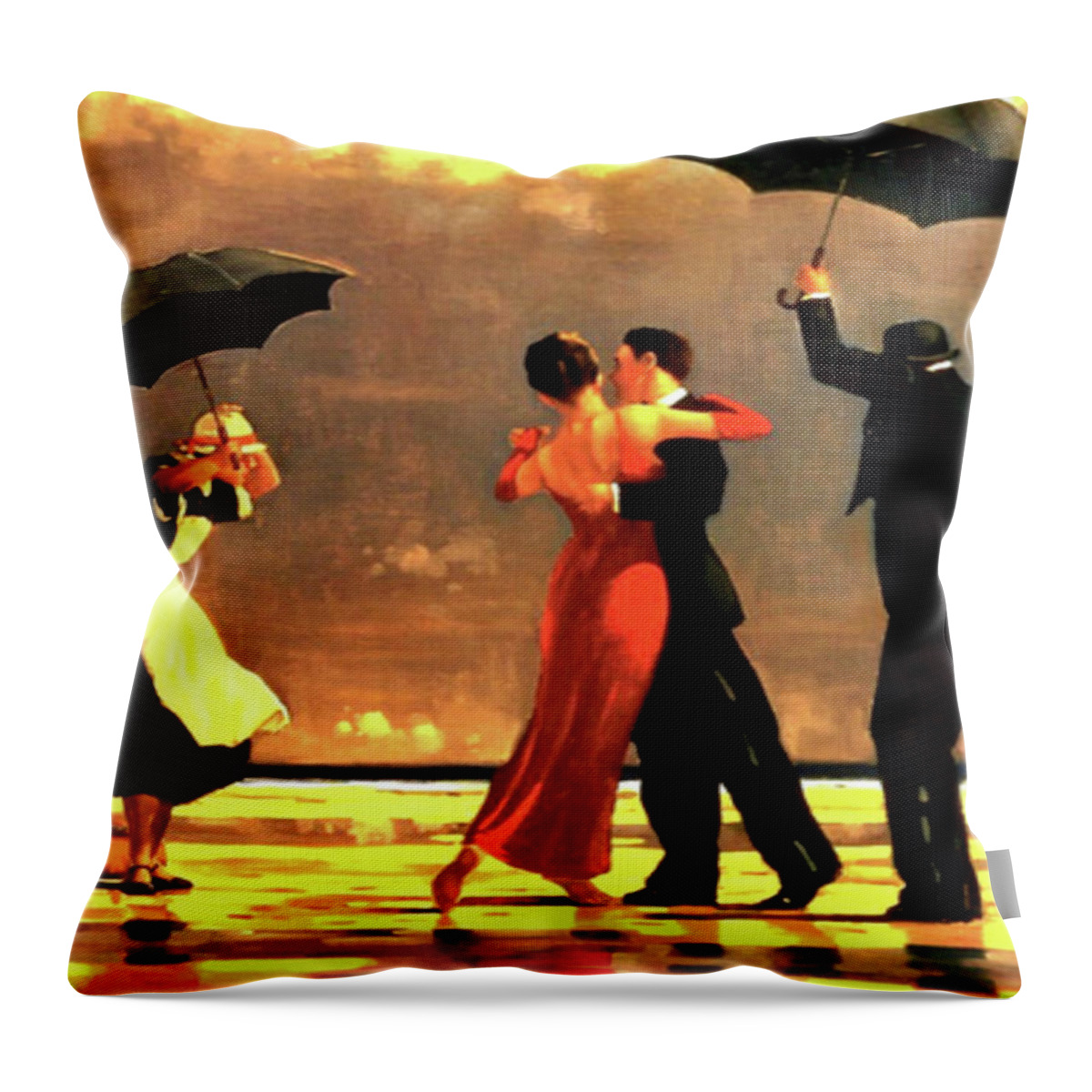Jack Vettriano Throw Pillow featuring the painting The Singing Butler by Jack Vettriano