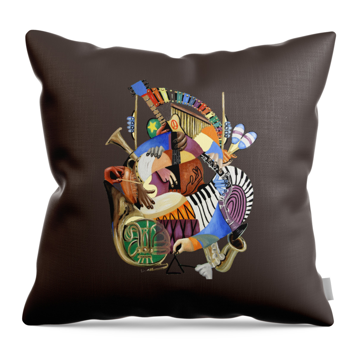 The Sounds Of Music Throw Pillow featuring the painting The Sound Of Music T-Shirt by Anthony Falbo