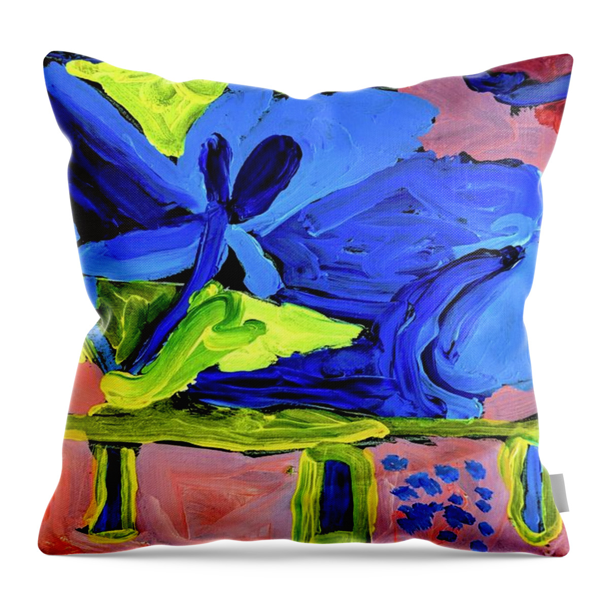 Flower Throw Pillow featuring the painting The Very Big Flower by Abigail White