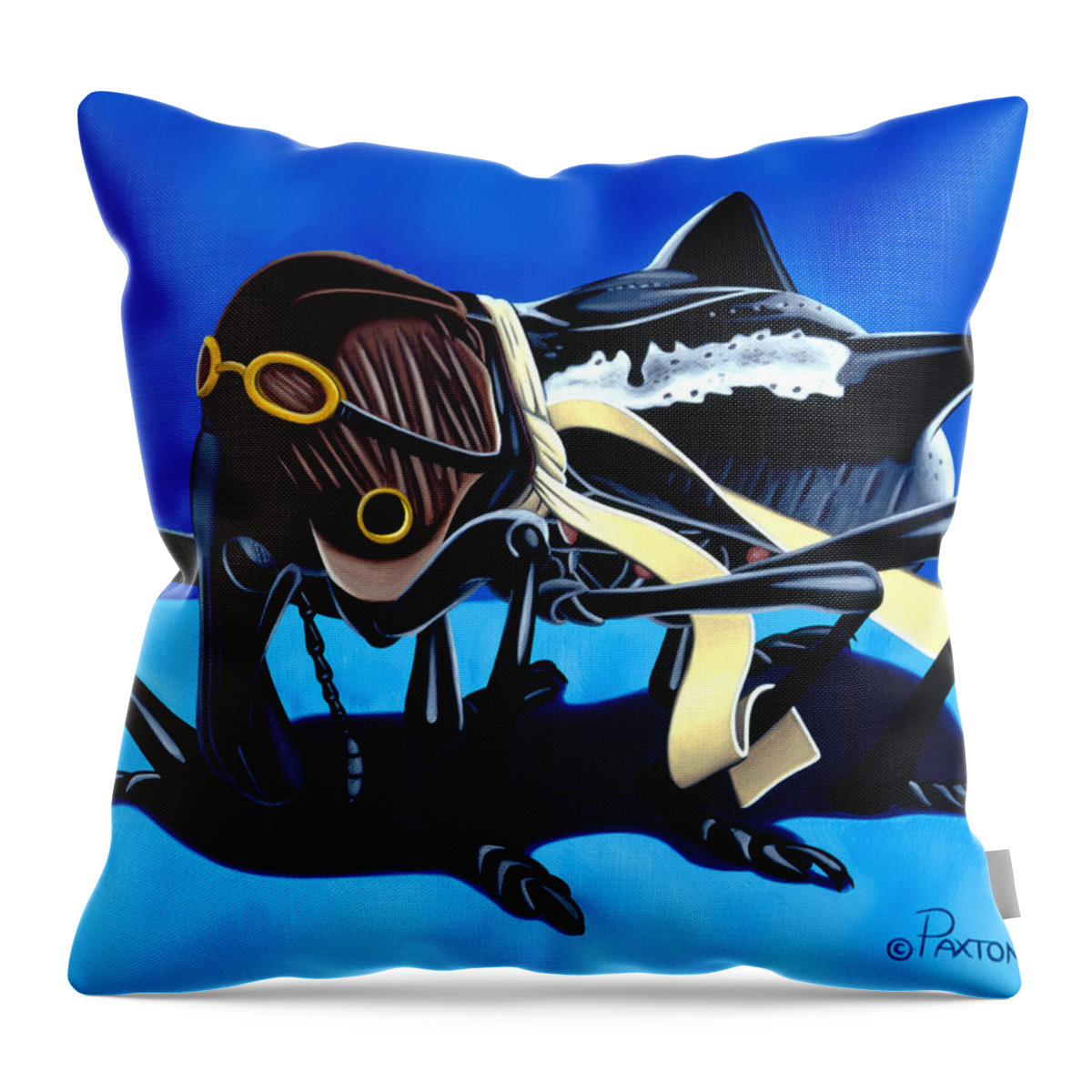  Throw Pillow featuring the painting The Veteran by Paxton Mobley