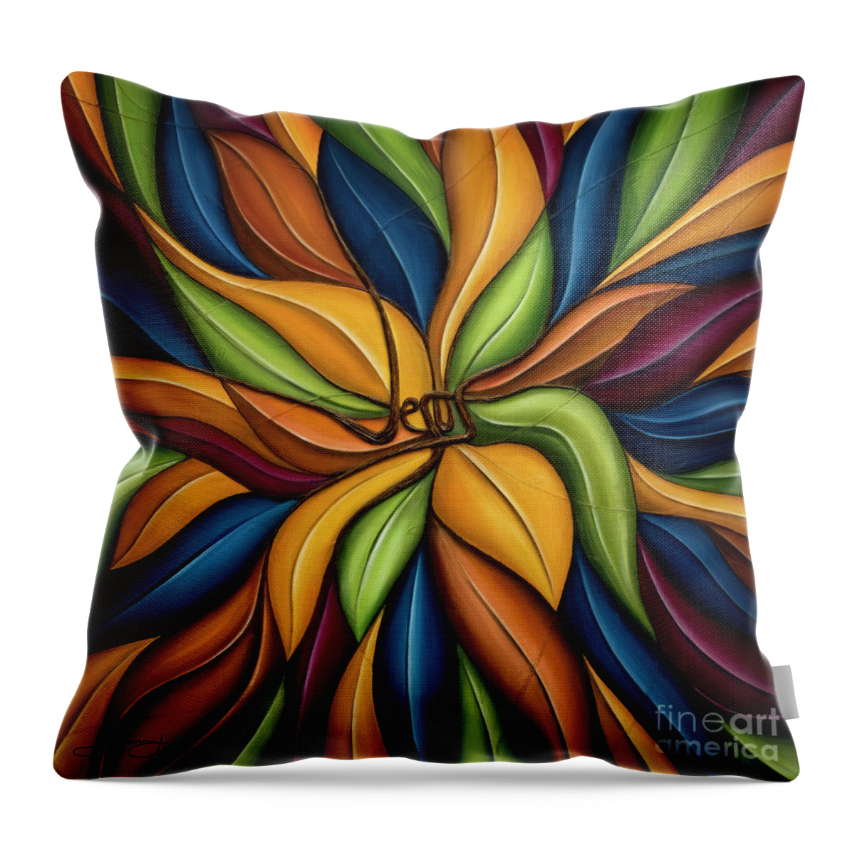 Artwork With Bible Verse Throw Pillow featuring the mixed media The Vine by Shevon Johnson