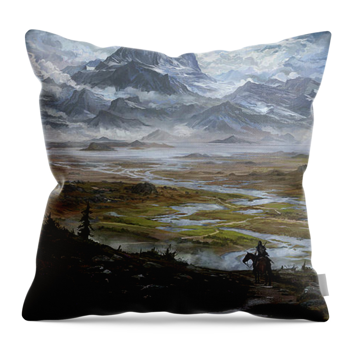  Throw Pillow featuring the digital art The Wake of the Storm by Kent Davis