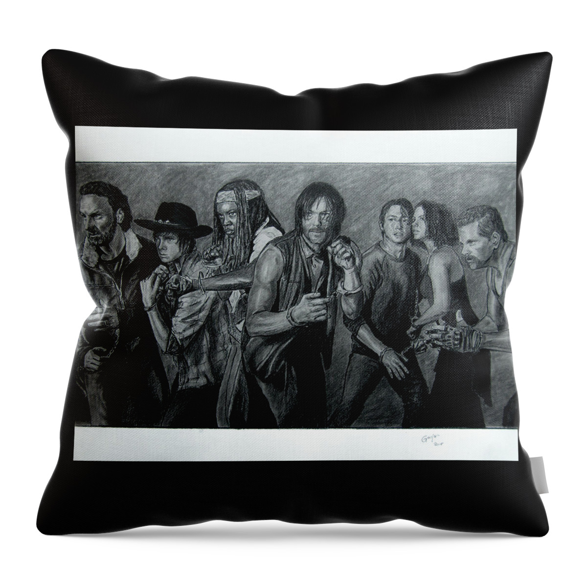 The Walking Dead Group Throw Pillow For Sale By Gracja Waniewska