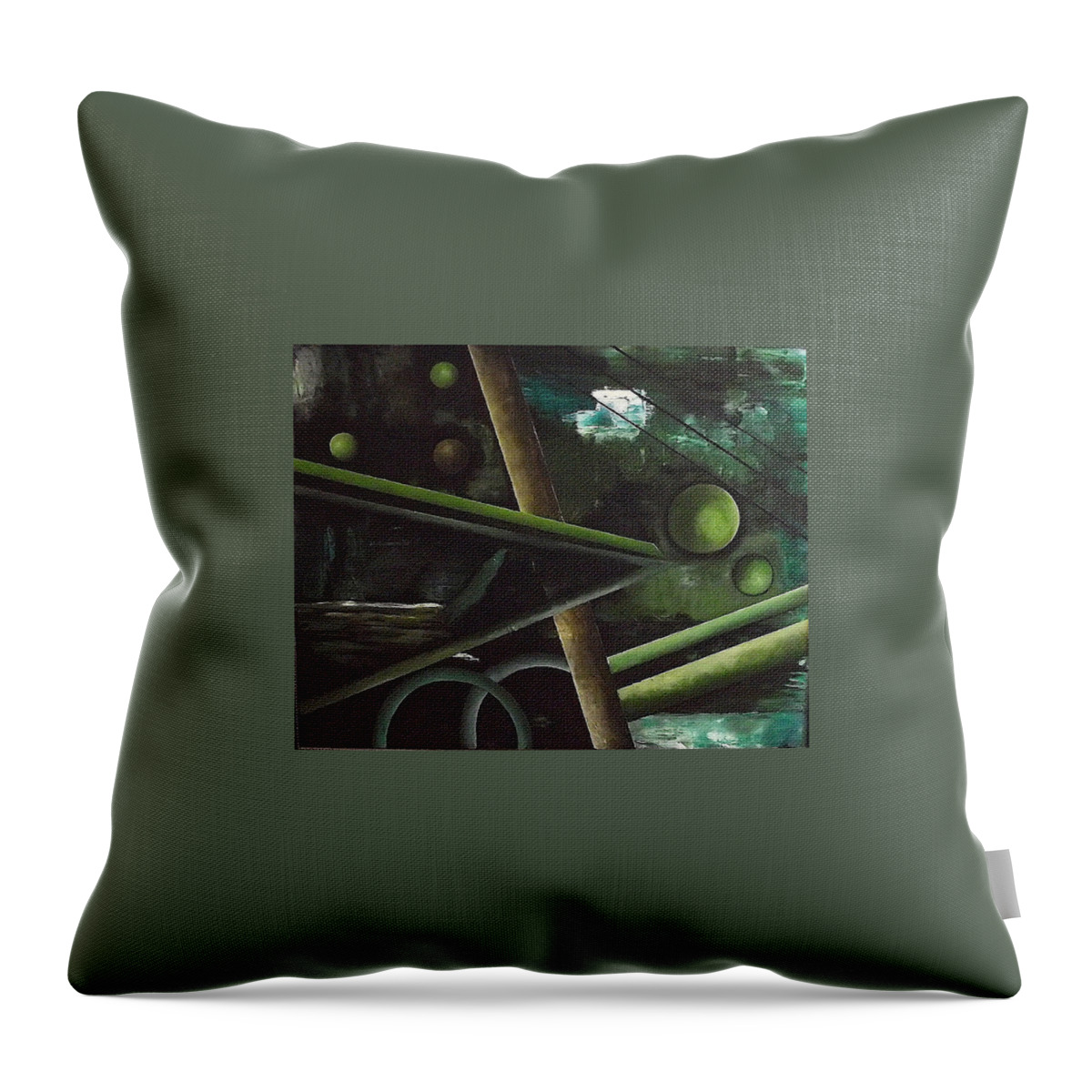  Throw Pillow featuring the painting The waterfall by Ara Elena