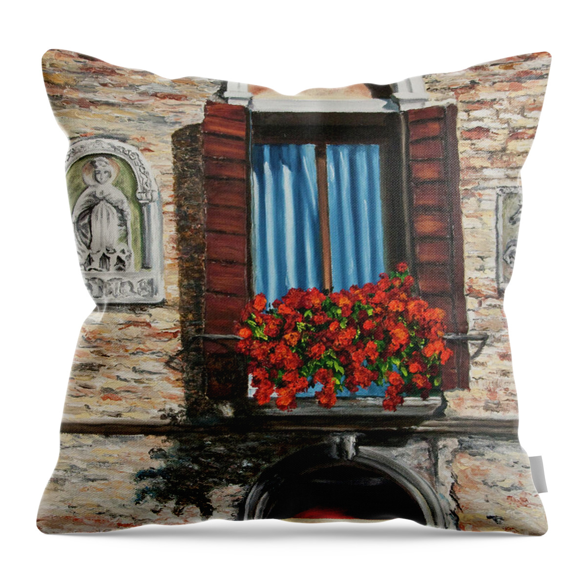 Window Paintings Throw Pillow featuring the painting The Window by Charlotte Blanchard