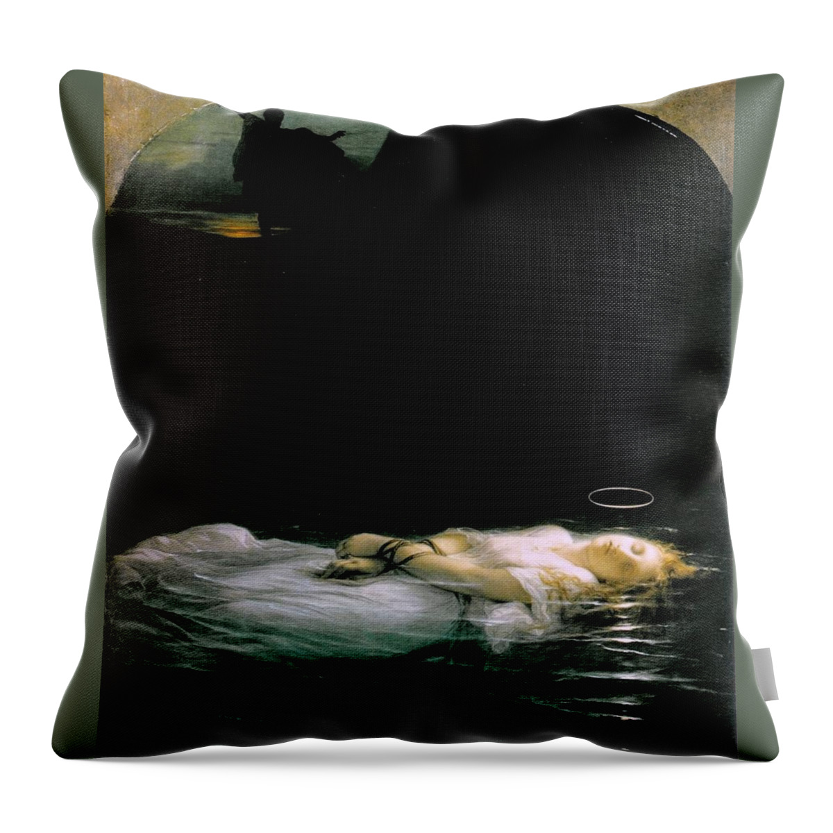 Paul Delaroche - The Young Martyr 1855 Throw Pillow featuring the painting The Young Martyr by MotionAge Designs