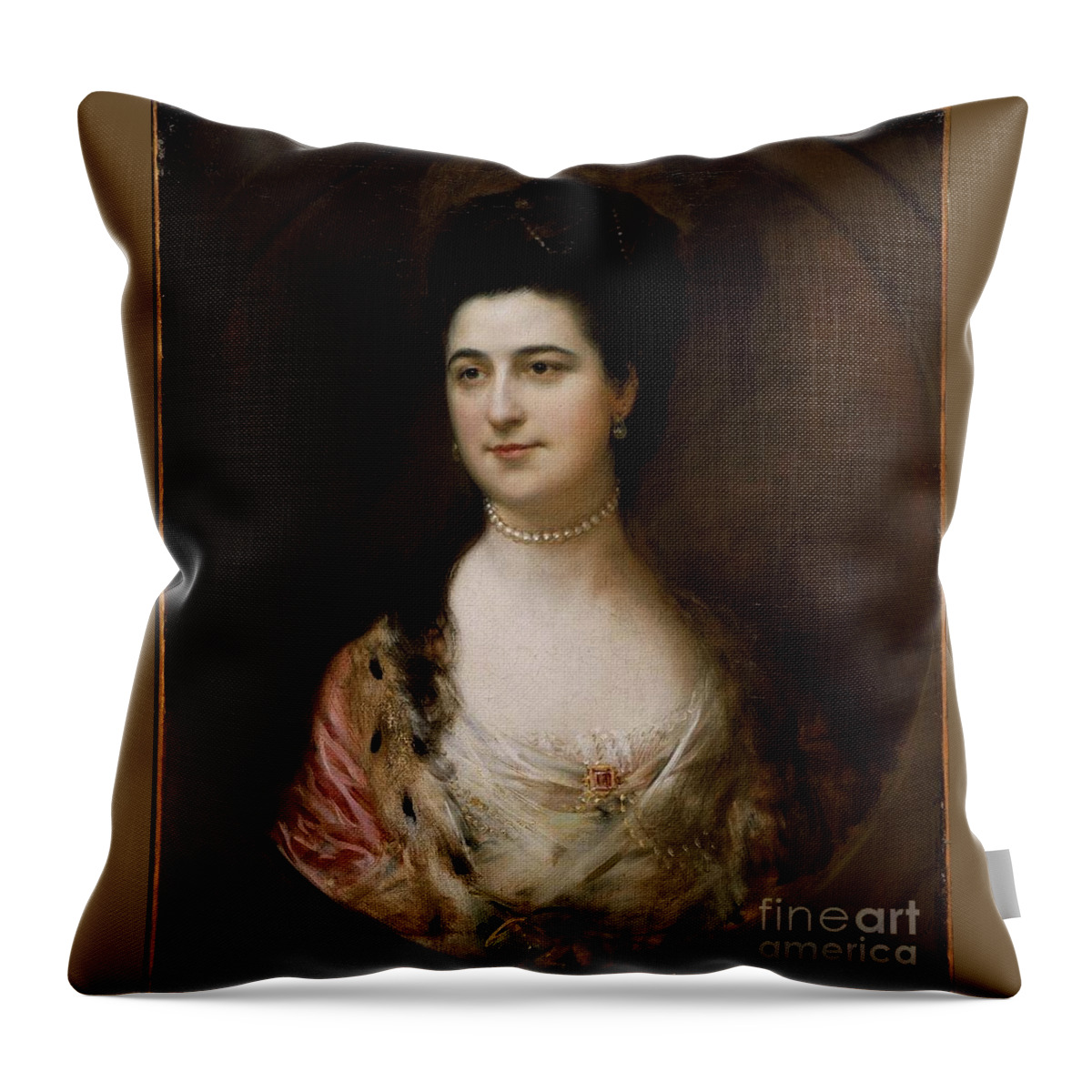 Mrs. Thomas Mathews Throw Pillow featuring the painting Thomas Gainsborough by MotionAge Designs