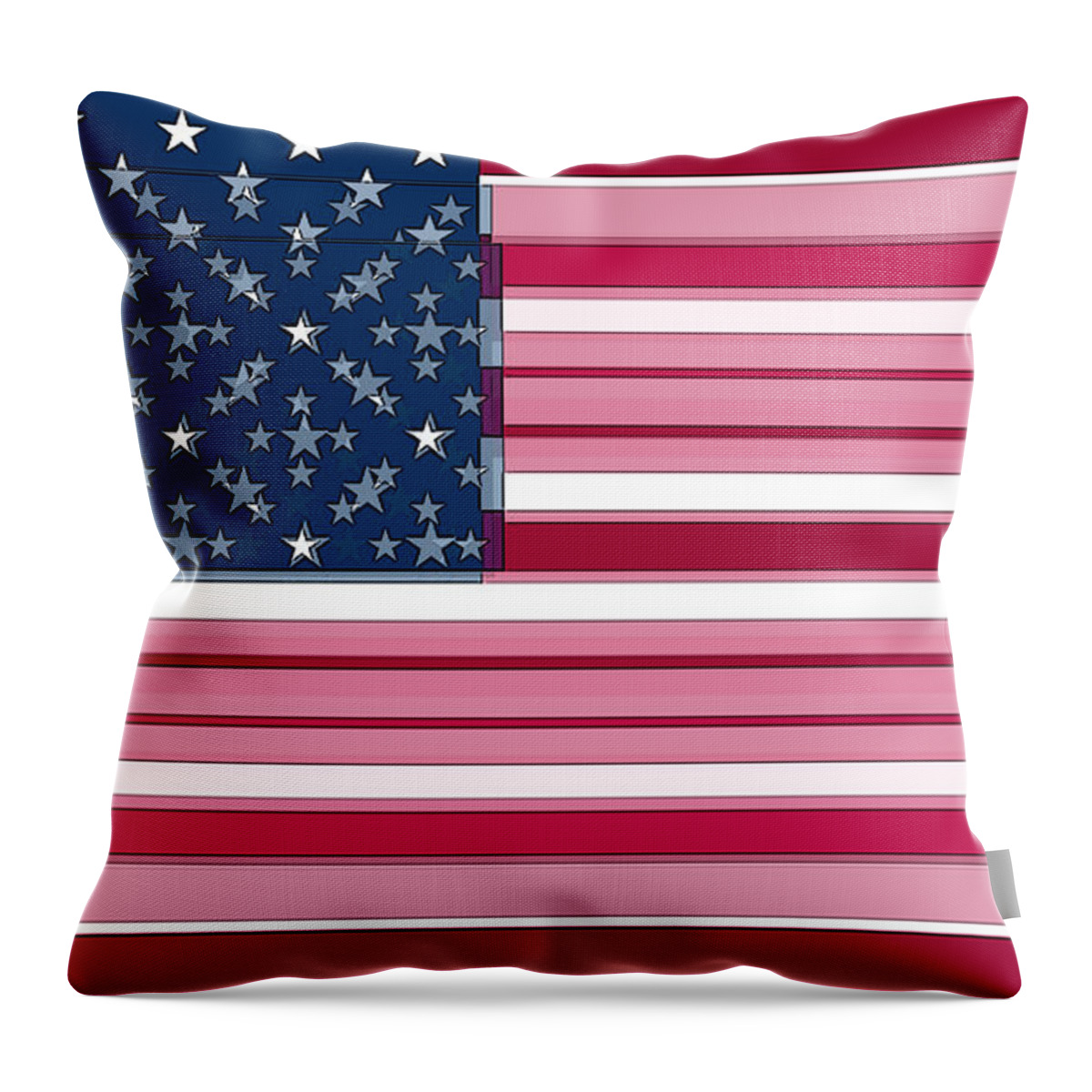 American Flag Throw Pillow featuring the digital art Three Layered Flag by David Bridburg