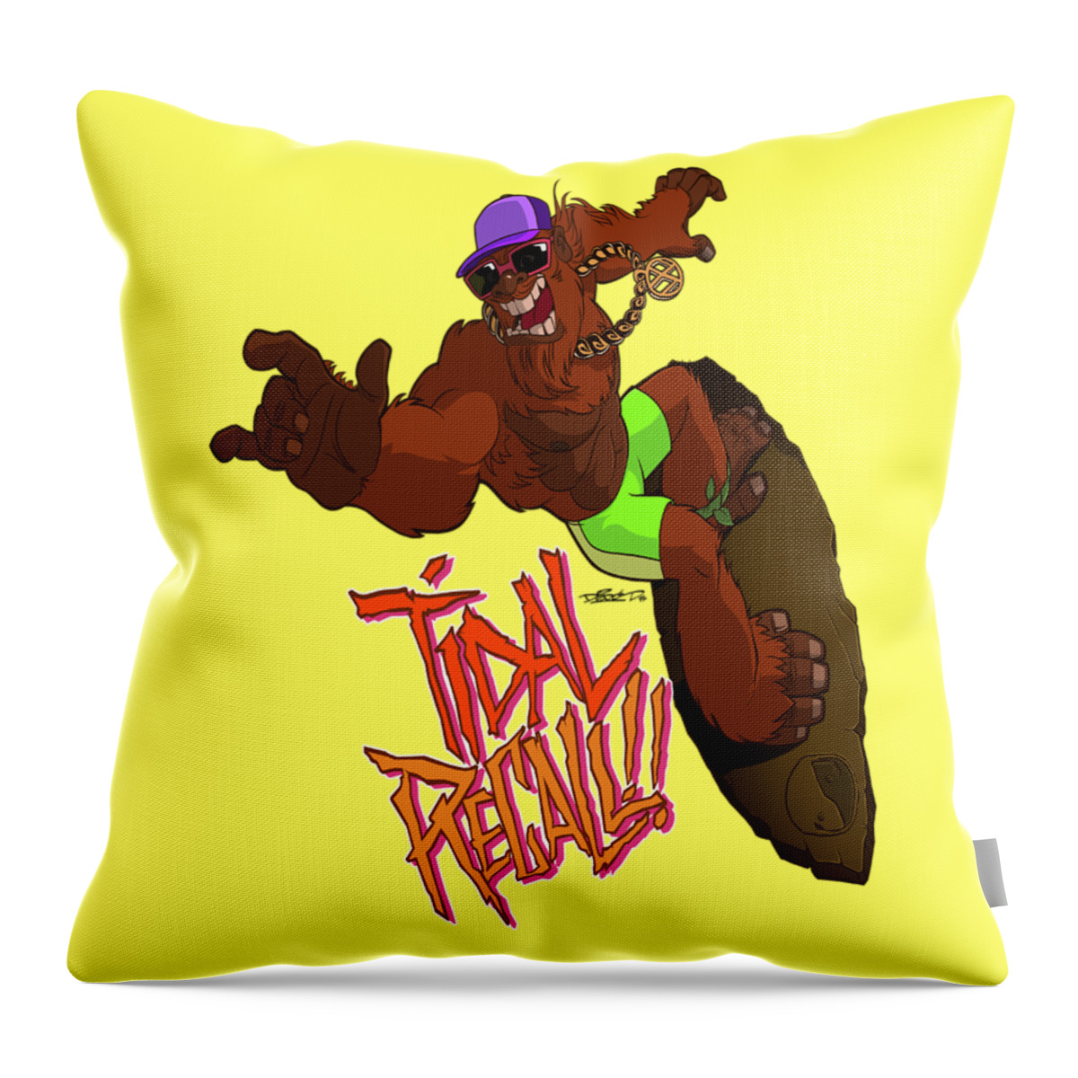 Surf Throw Pillow featuring the drawing Tidal Recall by Nelson Dedos Garcia