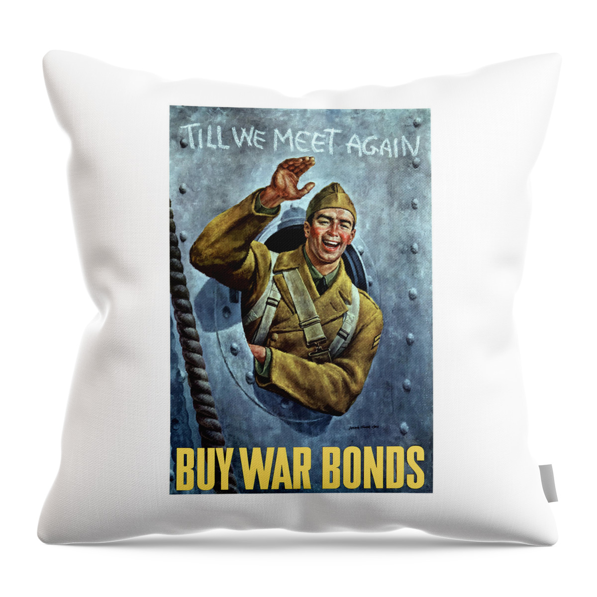 Soldier Throw Pillow featuring the painting Till We Meet Again -- WW2 by War Is Hell Store