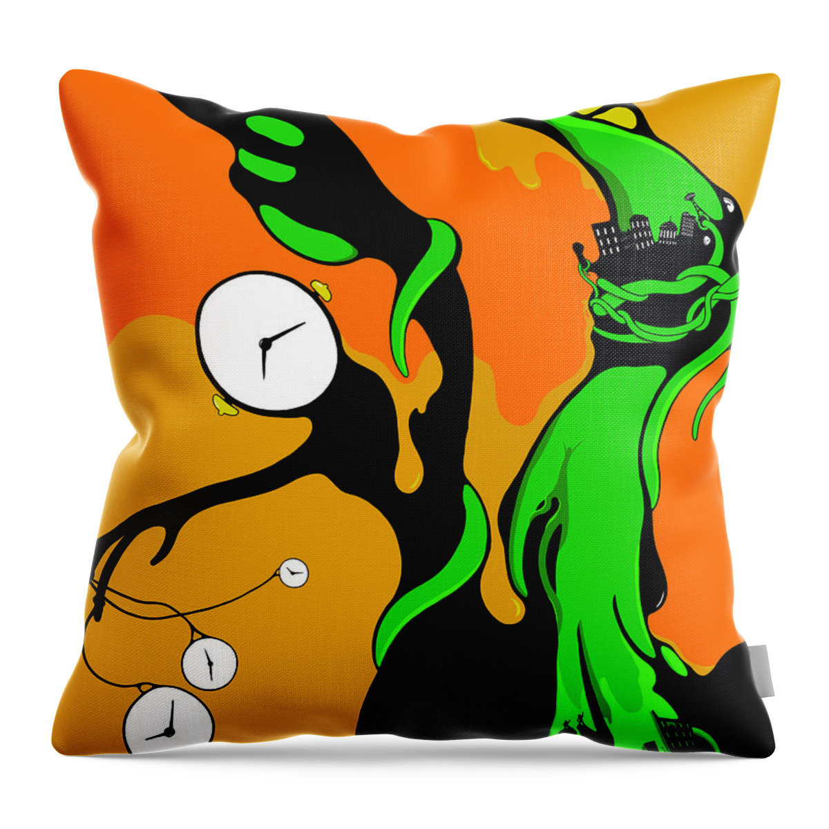 Vine Throw Pillow featuring the drawing Time Bandits by Craig Tilley