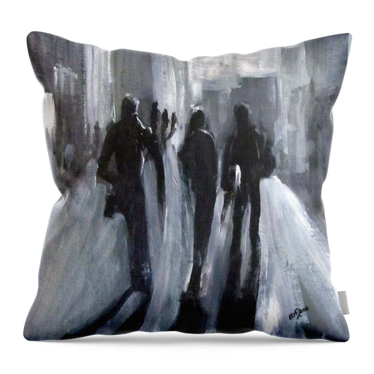 Shadows Throw Pillow featuring the painting Time of Long Shadows by Barbara O'Toole