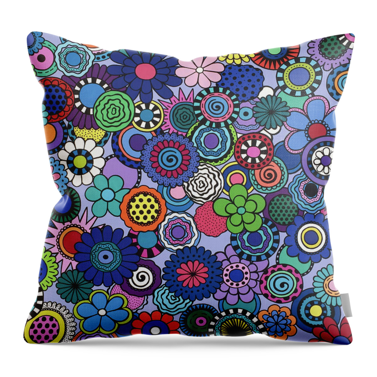 Flowers Throw Pillow featuring the painting Time to Bloom by Beth Ann Scott