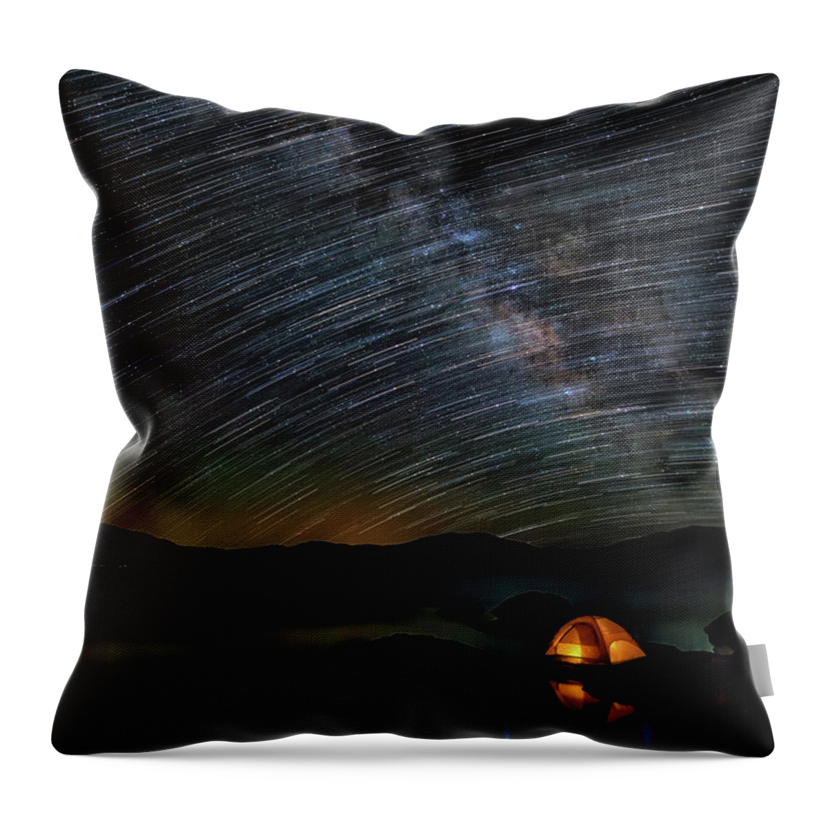 Milky Way Throw Pillow featuring the photograph Time Traveller by Chuck Rasco Photography