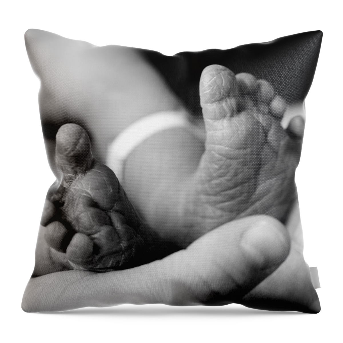 Feet Throw Pillow featuring the photograph Tiny Feet by Sebastian Musial