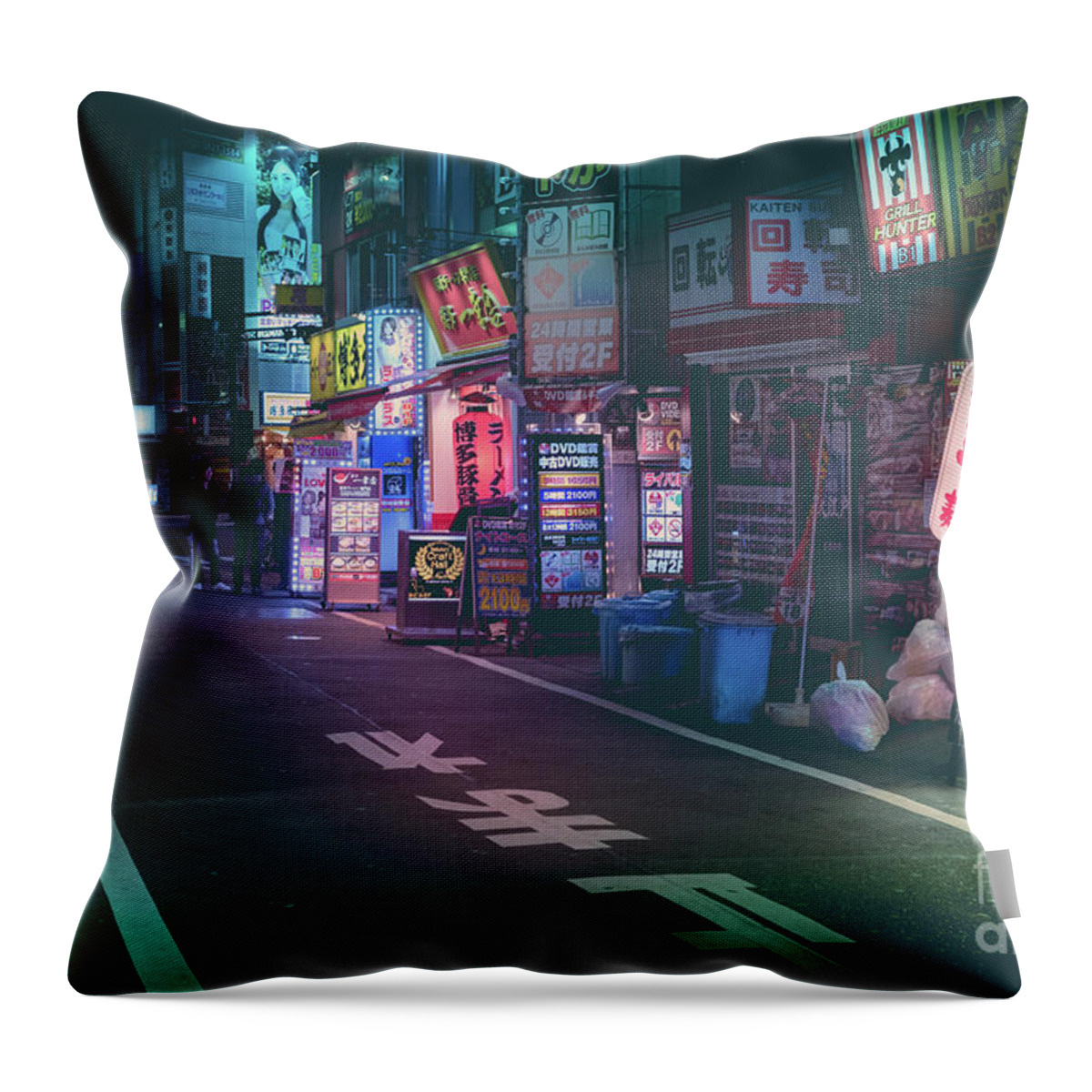 Tokyo Throw Pillow featuring the photograph Tokyo Side Streets, Japan by Perry Rodriguez