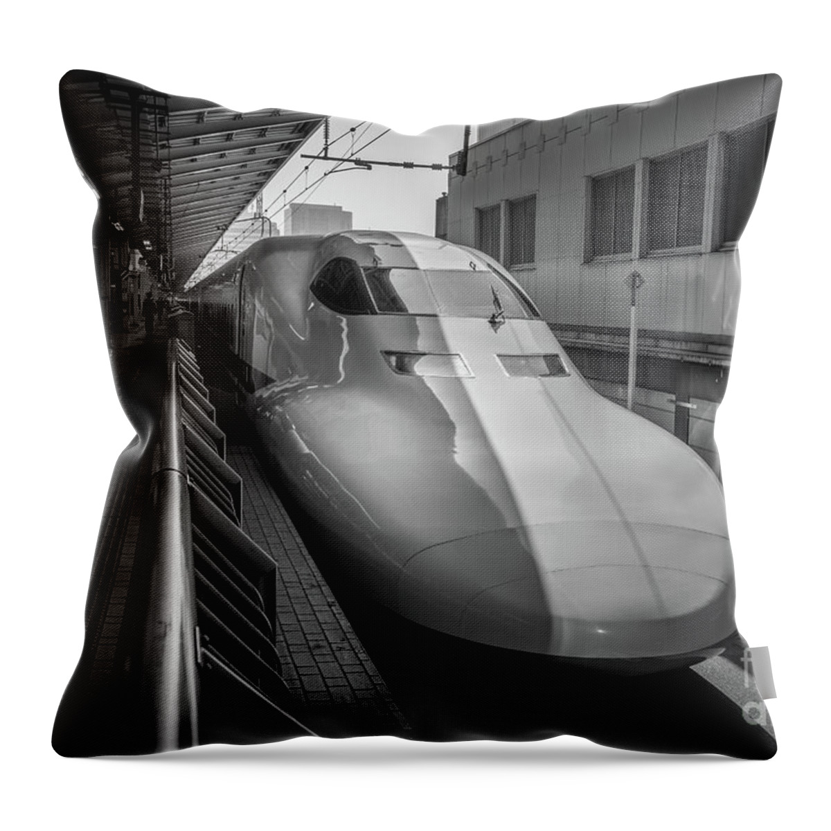 Tokyo Throw Pillow featuring the photograph Tokyo to Kyoto Bullet Train, Japan 3 by Perry Rodriguez