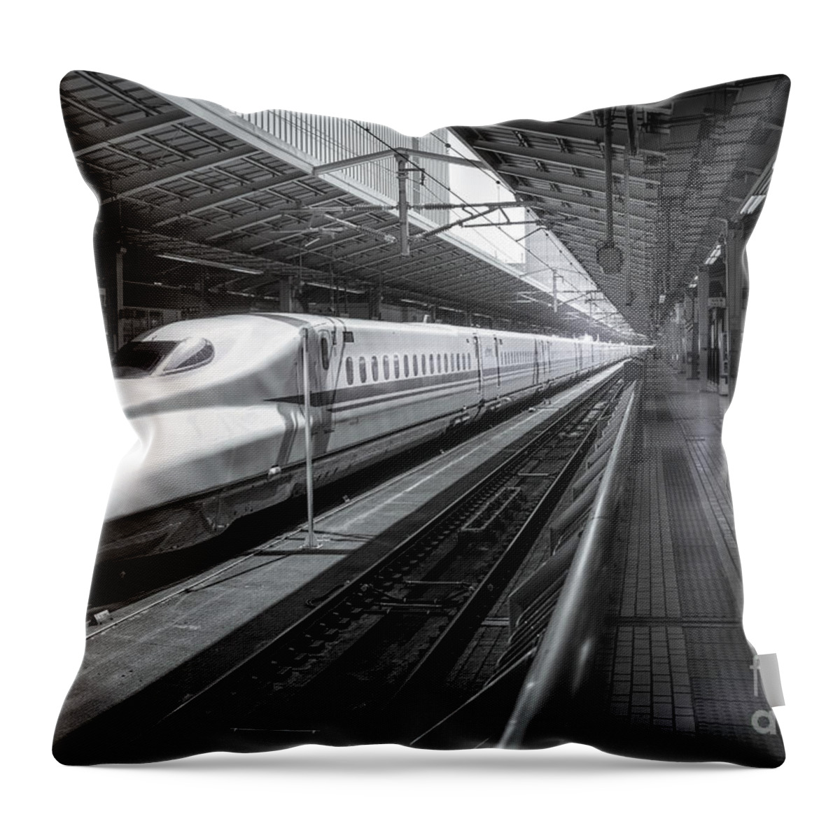 Tokyo Throw Pillow featuring the photograph Tokyo to Kyoto, Bullet Train, Japan by Perry Rodriguez