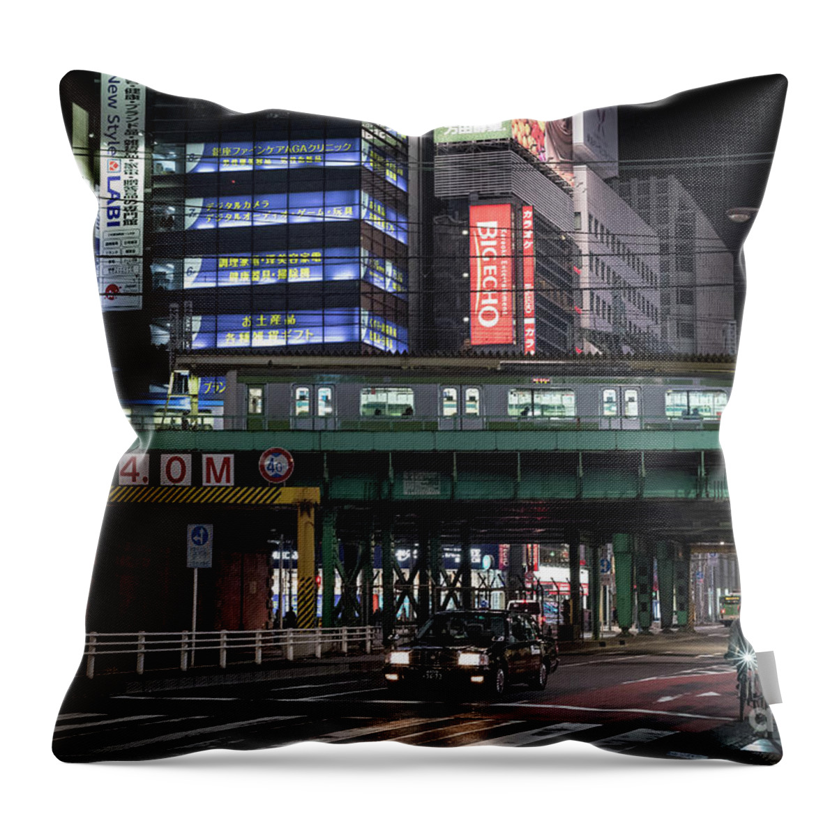 People Throw Pillow featuring the photograph Tokyo Transportation, Japan by Perry Rodriguez