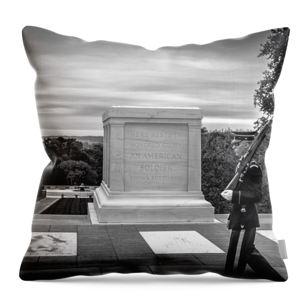 Arlington National Cemetery Throw Pillow featuring the photograph Tomb of the Unknown solider by David Morefield