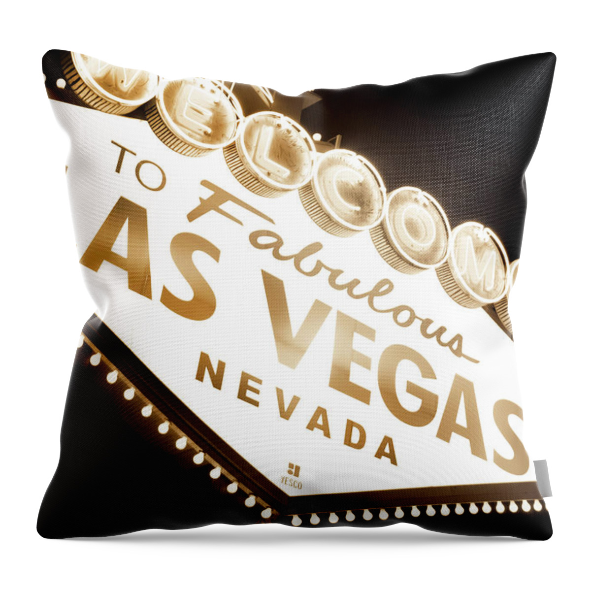 Las Vegas Sign At Night Throw Pillow featuring the photograph Tonight In Vegas by Az Jackson