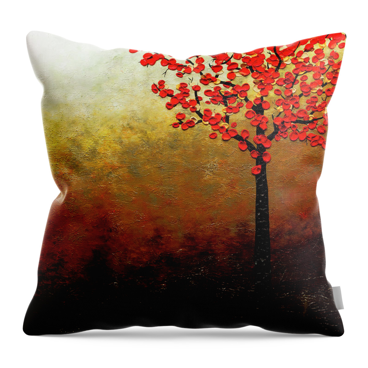 Art Throw Pillow featuring the painting Top of the Hill by Carmen Guedez
