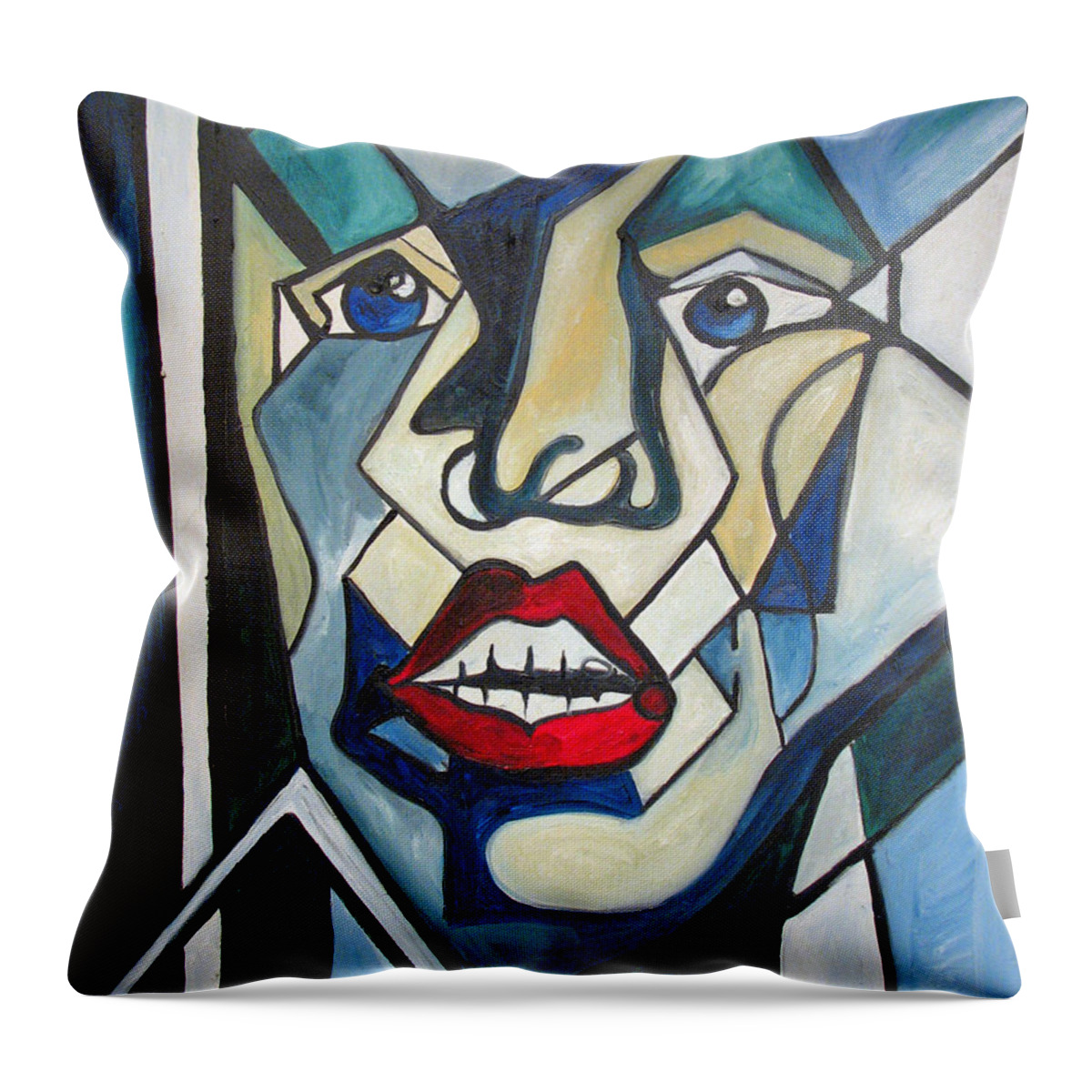 Abstract Throw Pillow featuring the painting Tortured by Patricia Arroyo