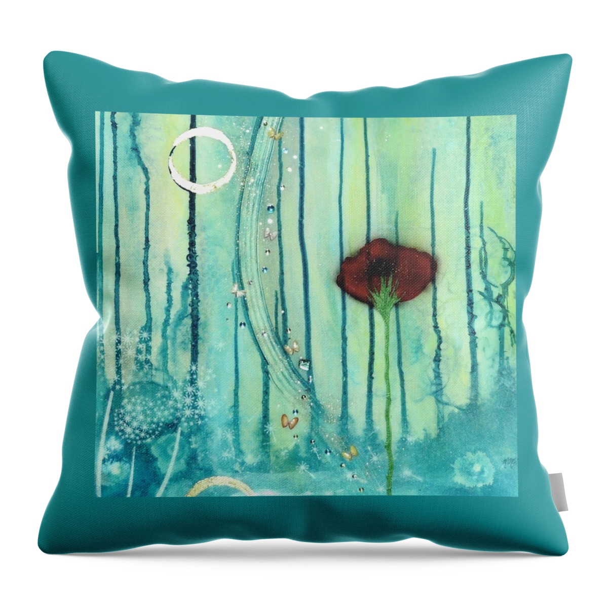  Throw Pillow featuring the painting Transformation by MiMi Stirn