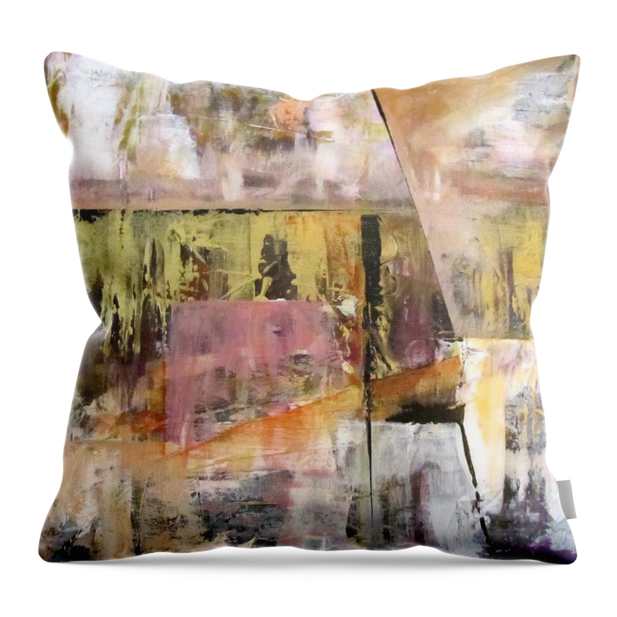 Abstract Throw Pillow featuring the painting Transmogrification by Barbara O'Toole