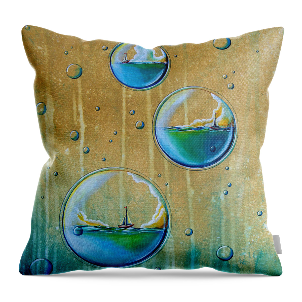 Sailing Throw Pillow featuring the painting Traveling In Circles by Cindy Thornton