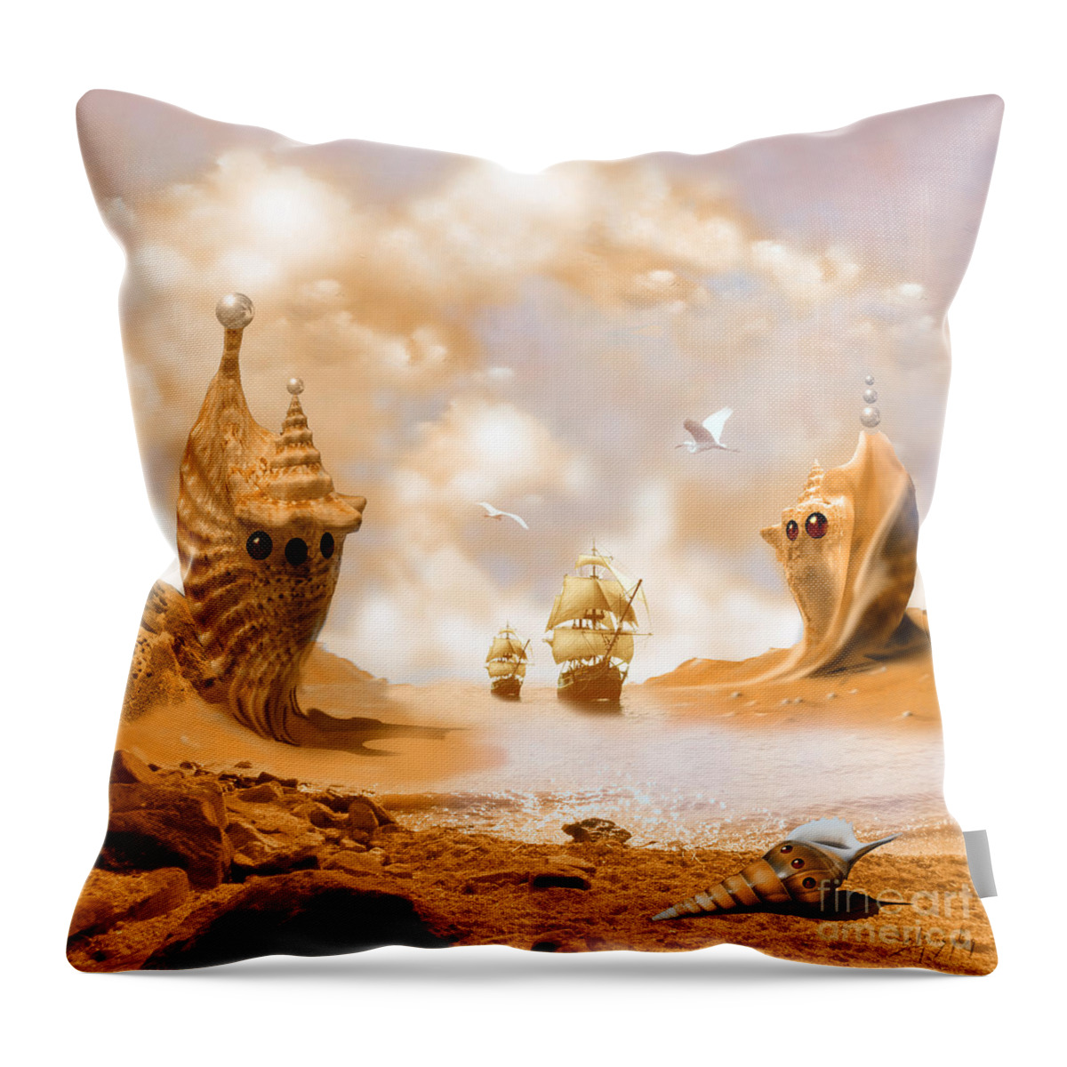 Digital Throw Pillow featuring the digital art Treasure Island by Alexa Szlavics