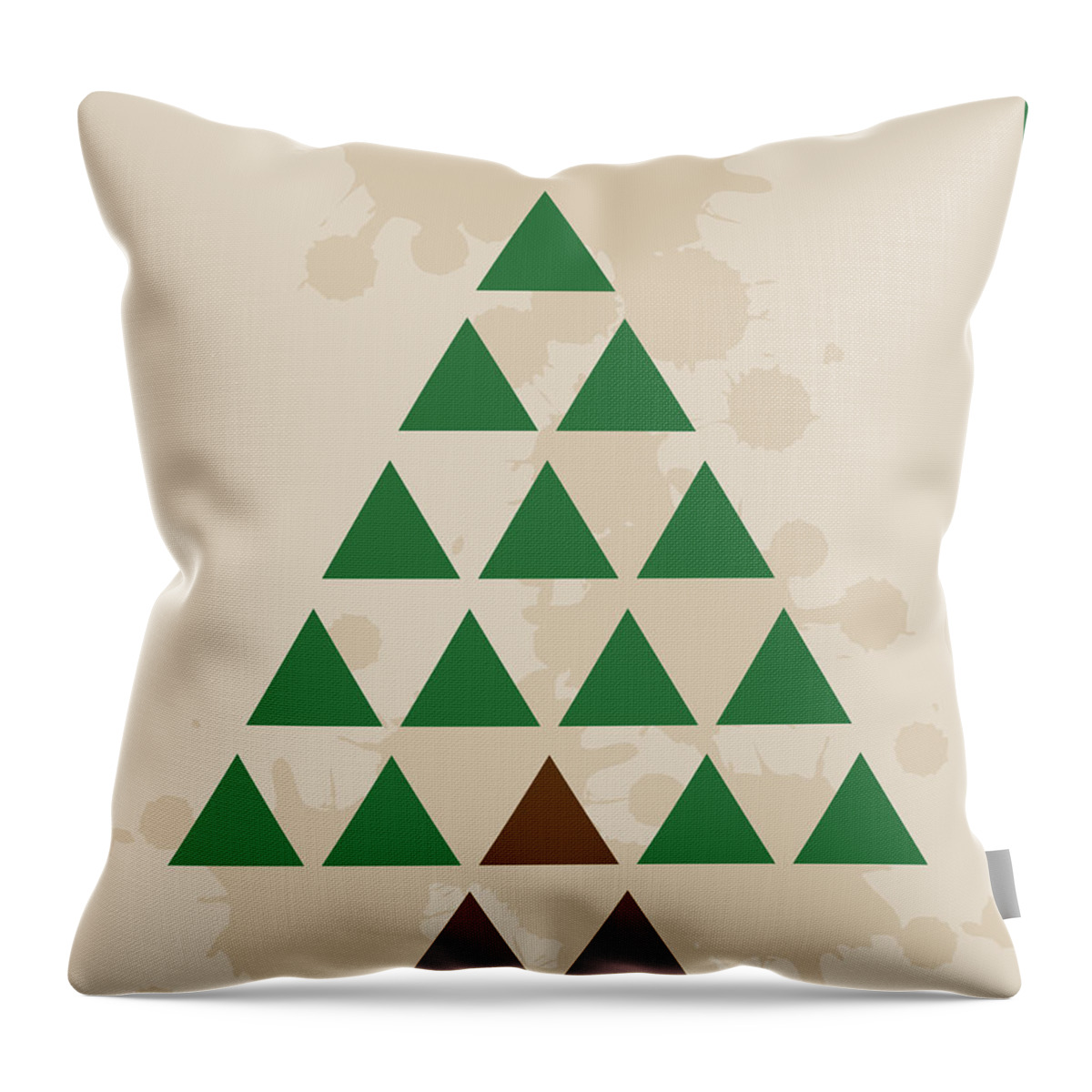 Triangles Throw Pillow featuring the digital art Triangle Tree by K Bradley Washburn