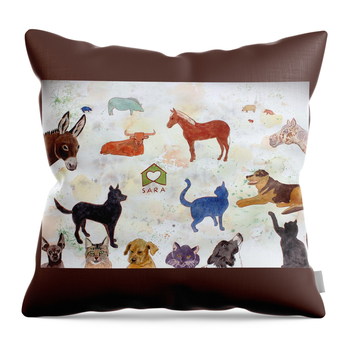 Horse Throw Pillow featuring the painting Tribute to Tracy by Vera Smith