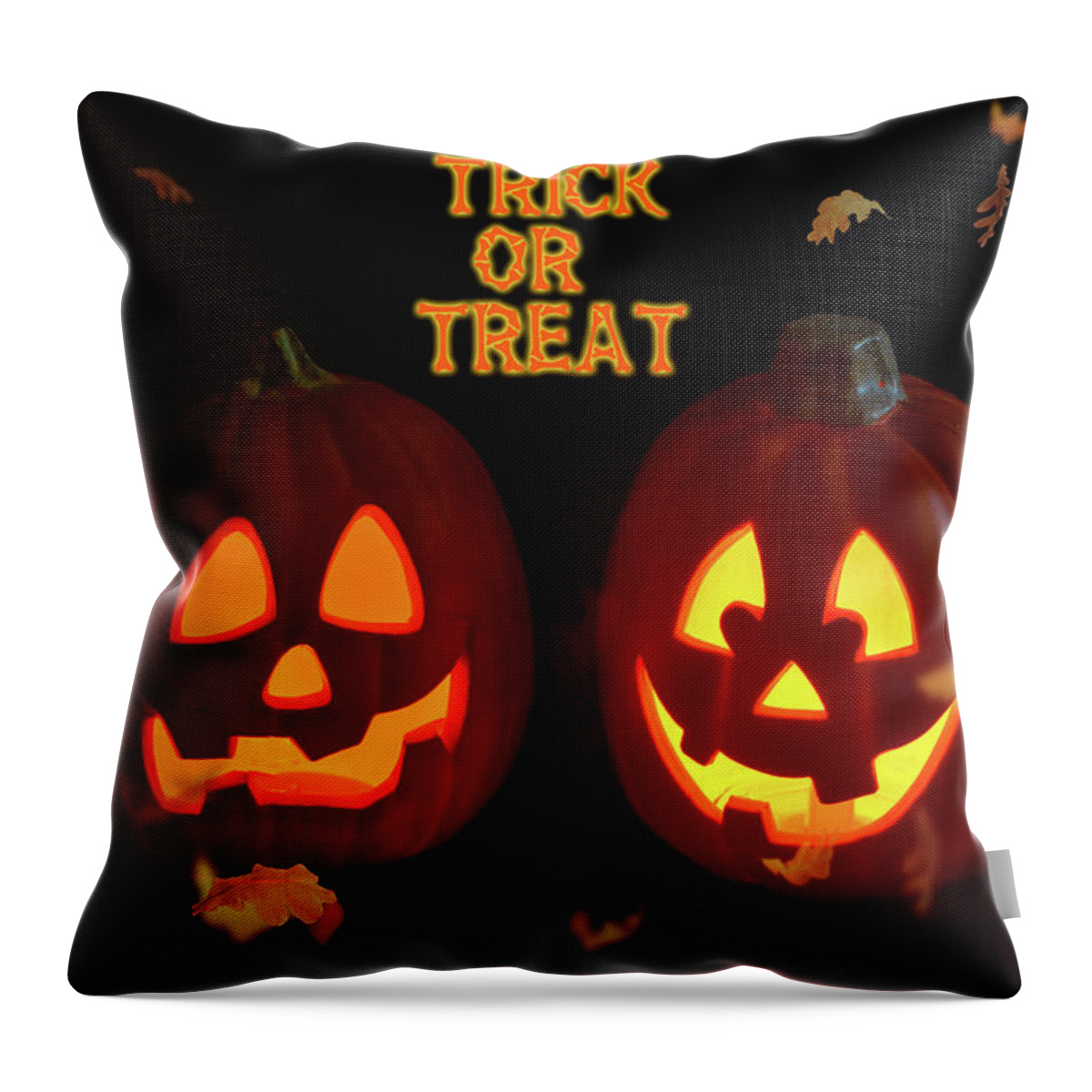 Halloween Throw Pillow featuring the photograph Trick or Treat by Cathy Kovarik