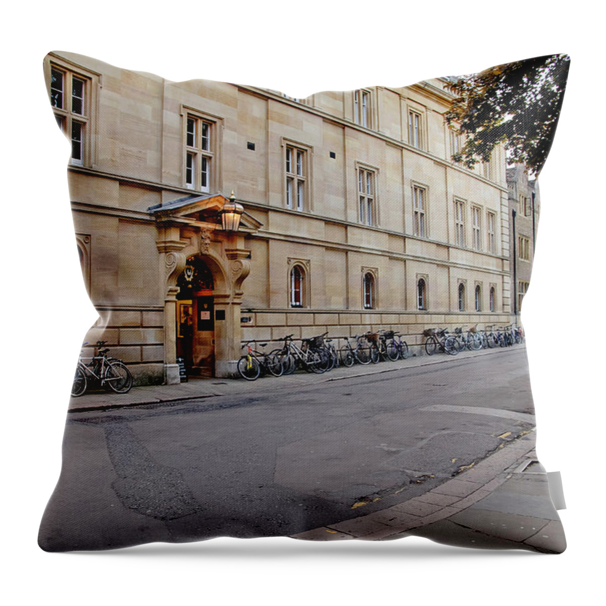Cambridge Throw Pillow featuring the photograph Trinity hall in the evening. Cambridge. by Elena Perelman