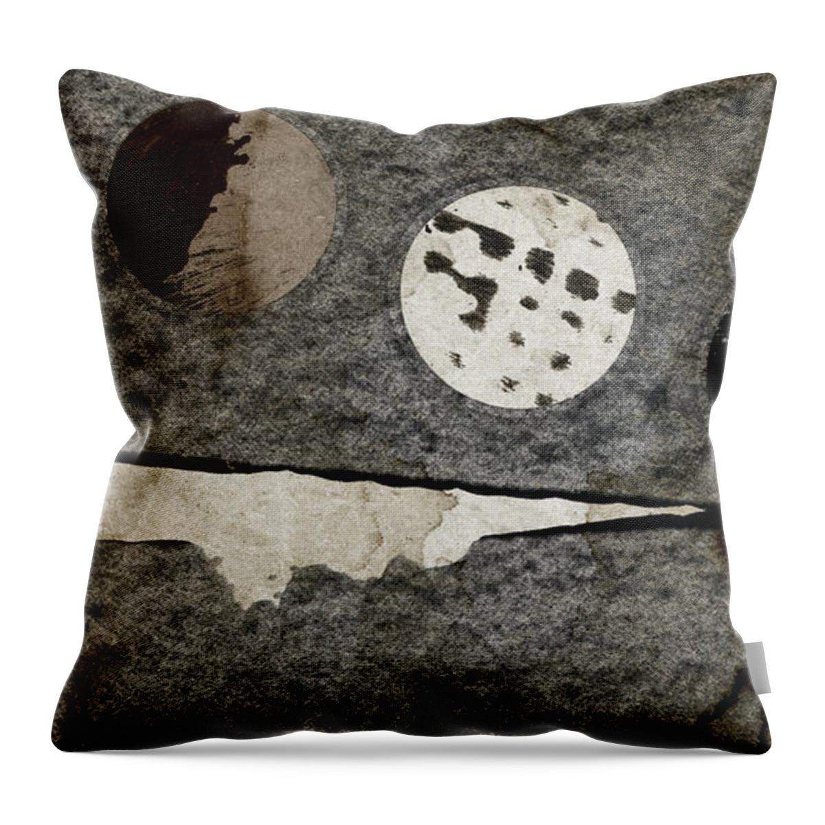 Collage Throw Pillow featuring the photograph Triple Lunacy Abstract 1 by Carol Leigh
