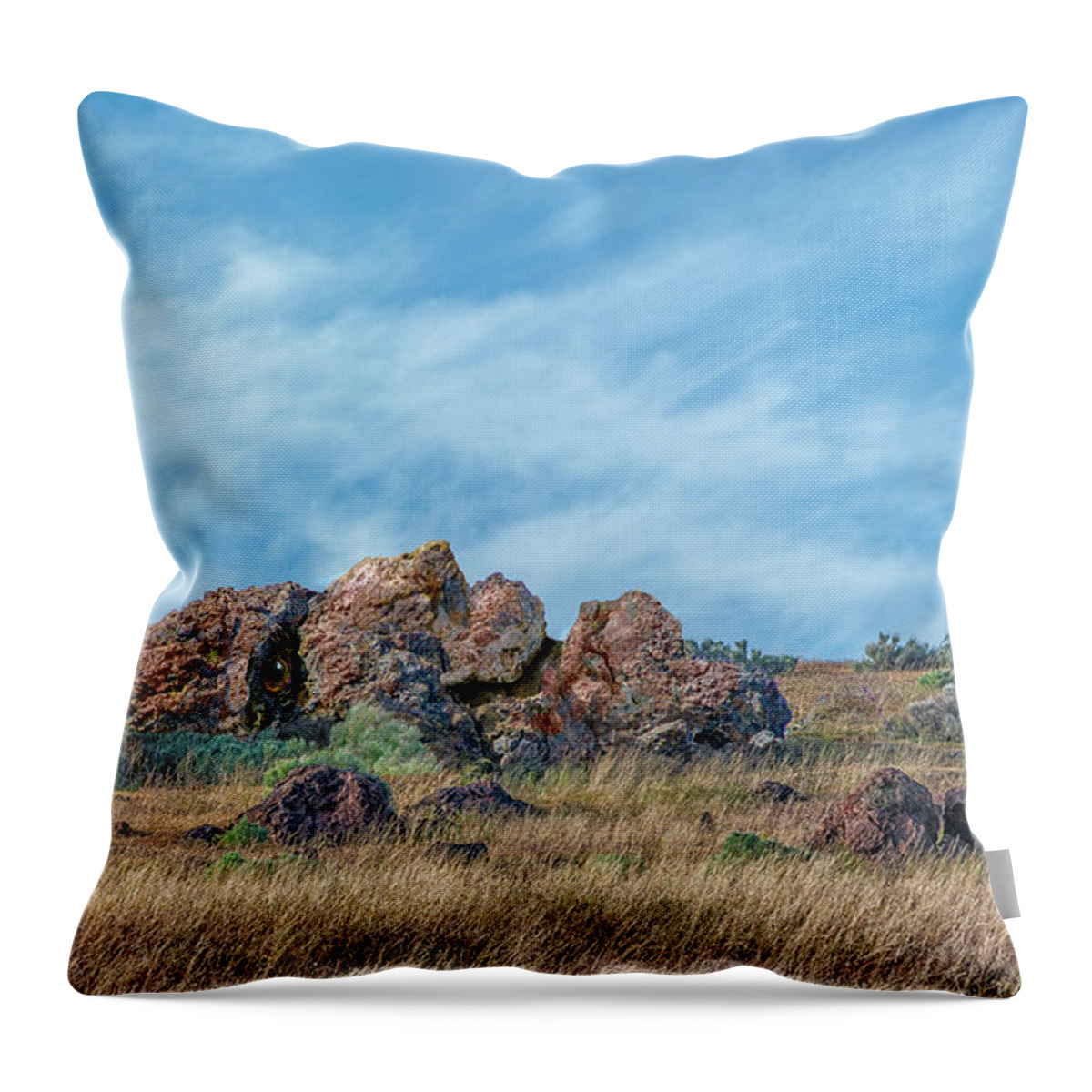 Rock Throw Pillow featuring the digital art Troll 7 by Rick Mosher