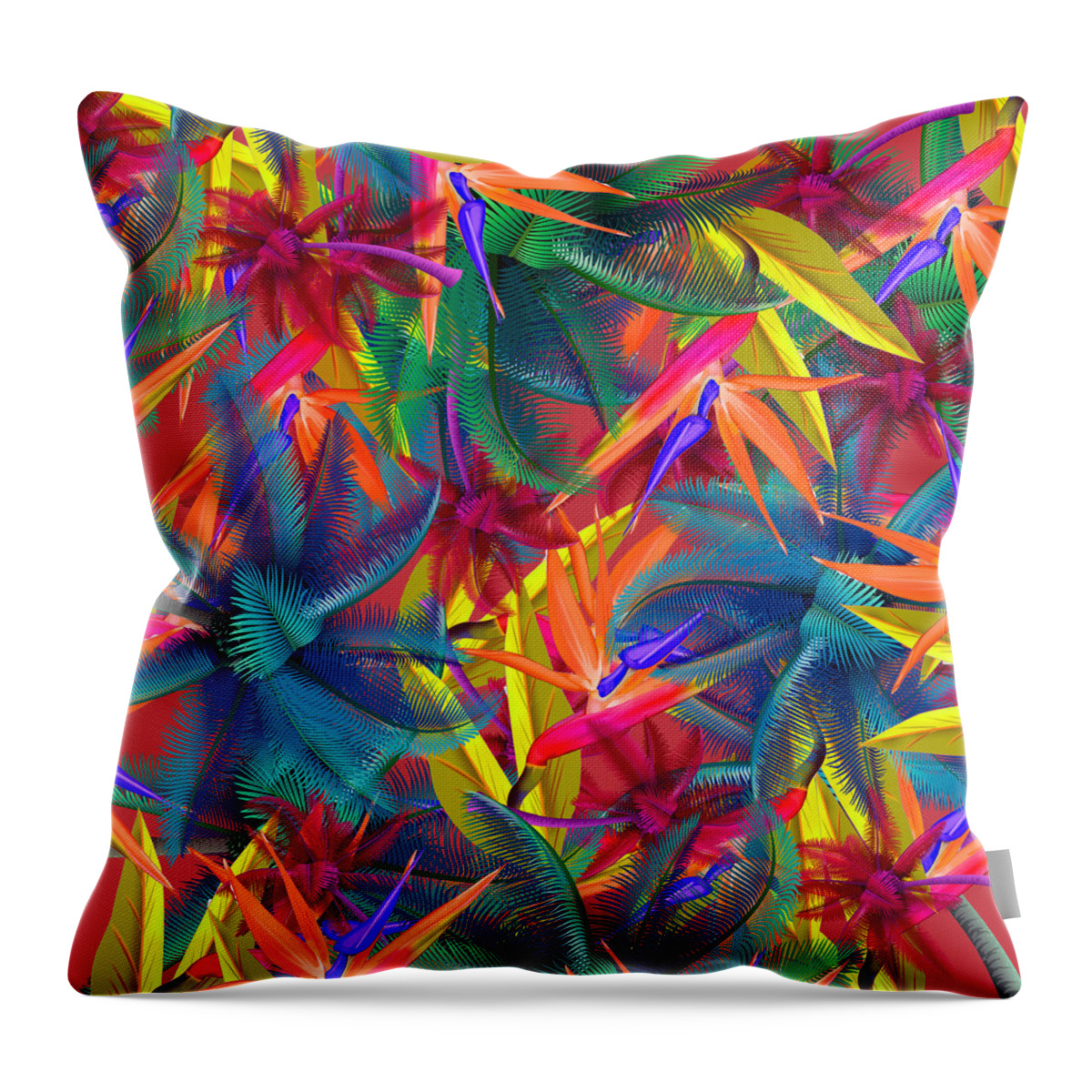 Cherry Throw Pillow featuring the painting Tropical 7 by Mark Ashkenazi