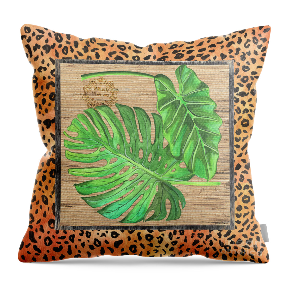 Palm Throw Pillow featuring the painting Tropical Palms 2 by Debbie DeWitt