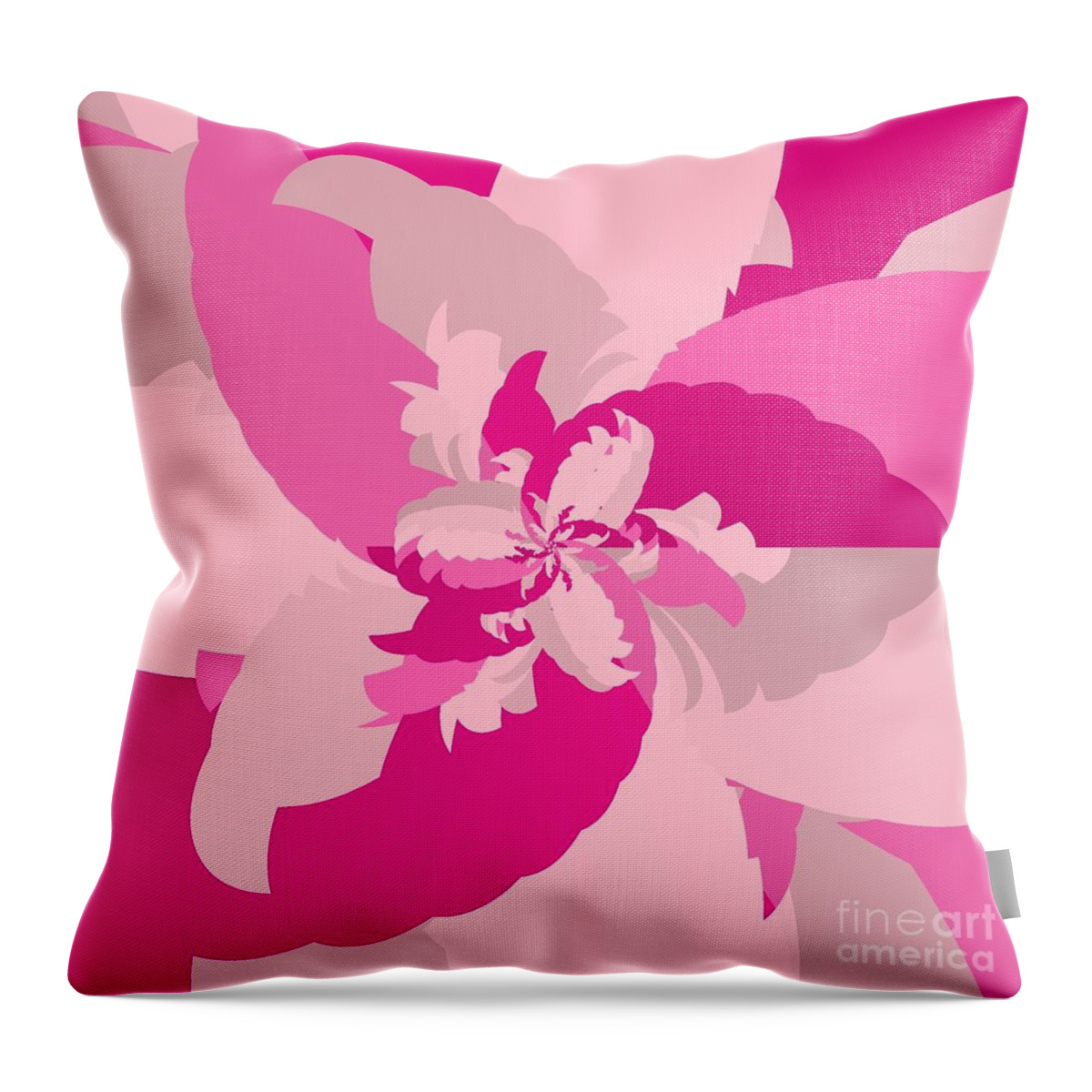 Tropical Pink Throw Pillow featuring the digital art Tropical Pink by Michael Skinner
