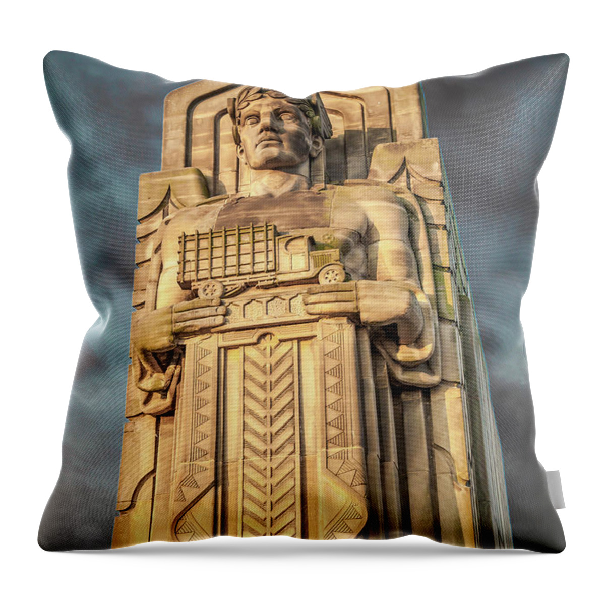 Hope Memorial Bridge Throw Pillow featuring the photograph Truck Guardian by Lon Dittrick