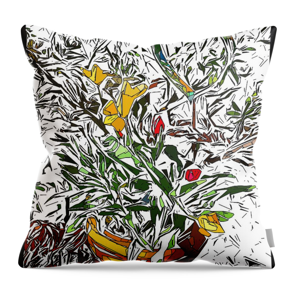 Tulips Throw Pillow featuring the photograph Tulip Abstract by Jerry Abbott