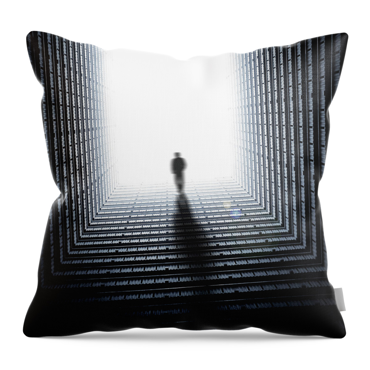 Dark Throw Pillow featuring the digital art Tunnel by Zoltan Toth