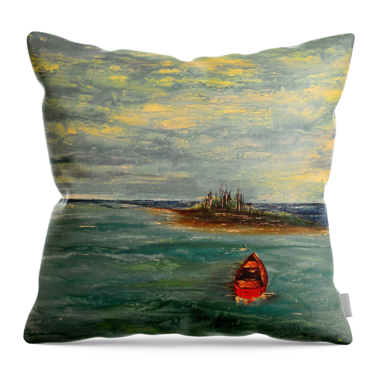 Ocean Tides Throw Pillow featuring the painting Turtle Bay by MiMi Stirn
