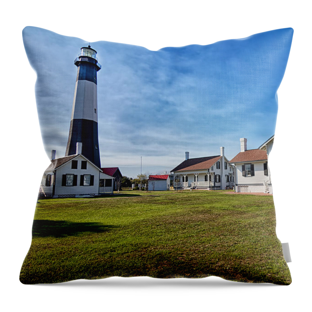 Lighthouse Throw Pillow featuring the photograph Tybee Island Light Station by Kim Hojnacki